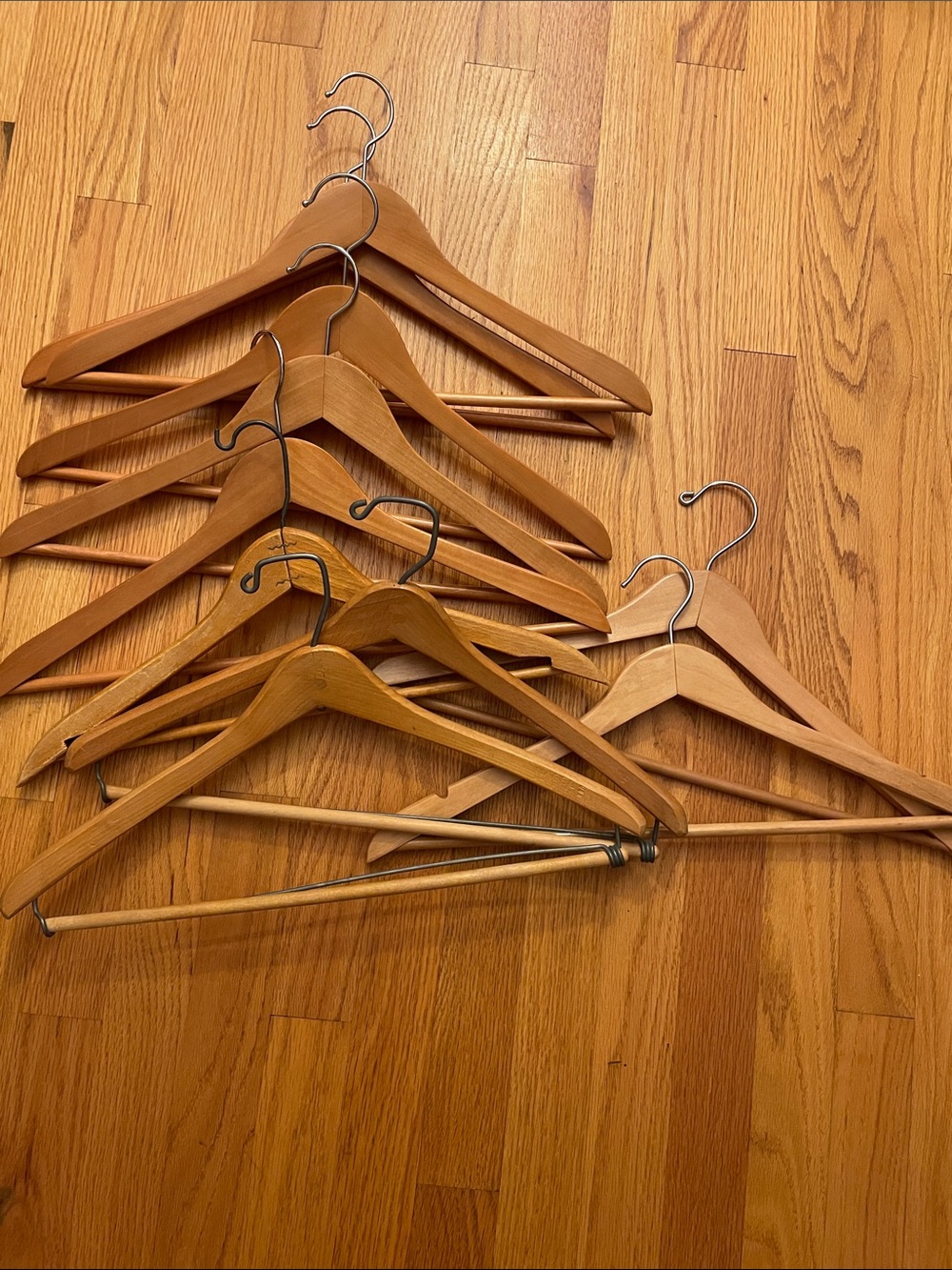 Wooden Clothing Hangers Brown Closet Accessories